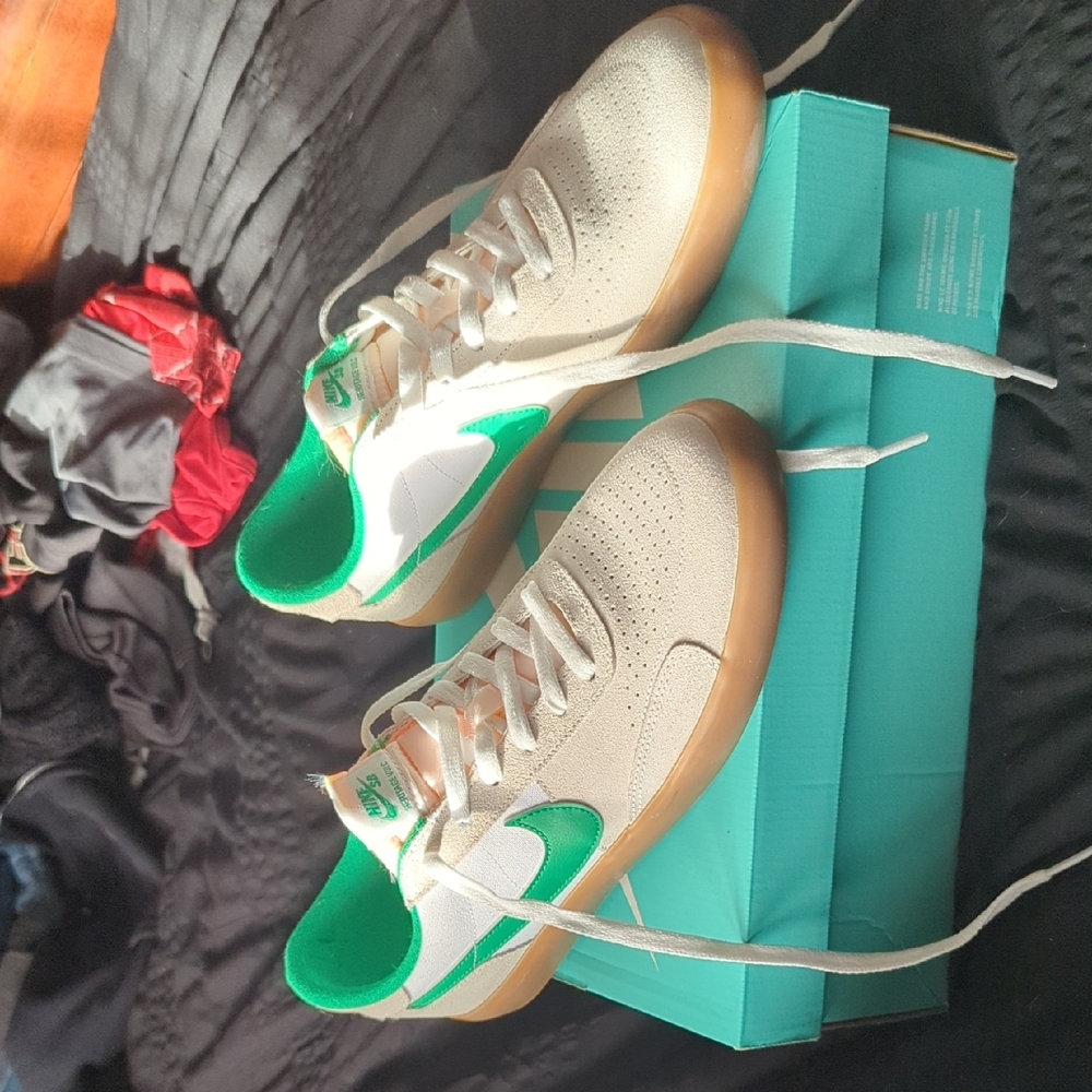 Nike Green and White Sneakers